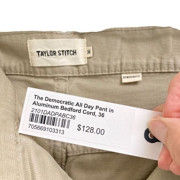 Taylor Stitch The Democratic All Day Pants in Aluminum Bedford Cord 29 & 36 - Picture 13 of 15